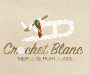 Crochet blanc logo créé par graphiste mentonais